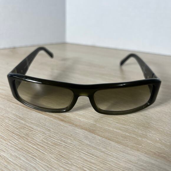 RARE! Prada SPR02E 0AO-4M1 Dark Green Rectangle Sunglasses Gradient 54-17-130 main image 4